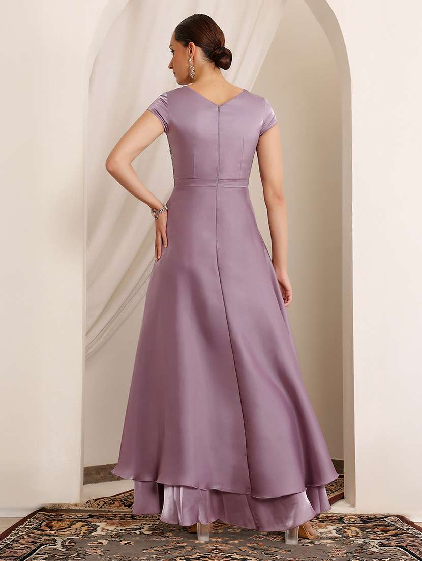 women embellished short sleeve fit & flare dress - 22403253 -  Standard Image - 4