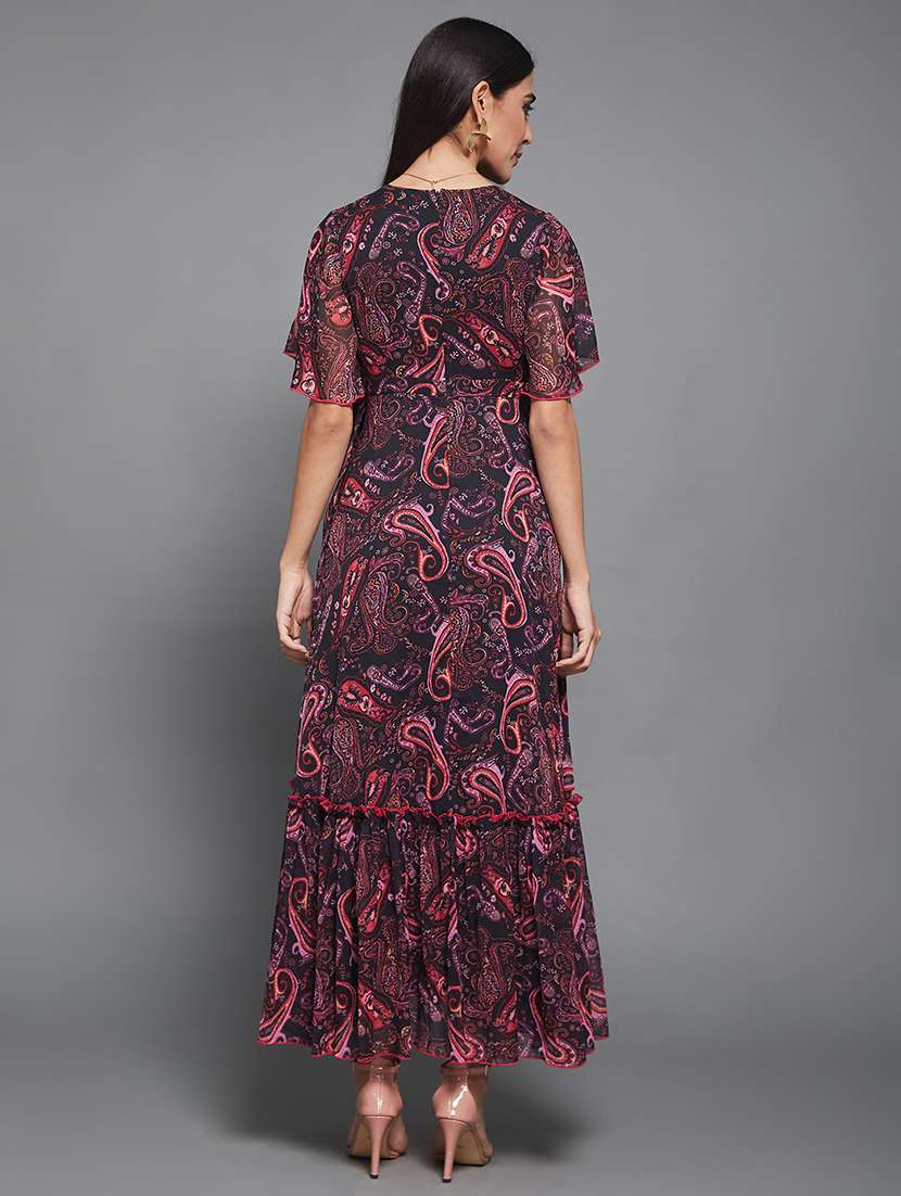 women printed flared sleeve tiered dress - 22403254 -  Standard Image - 4