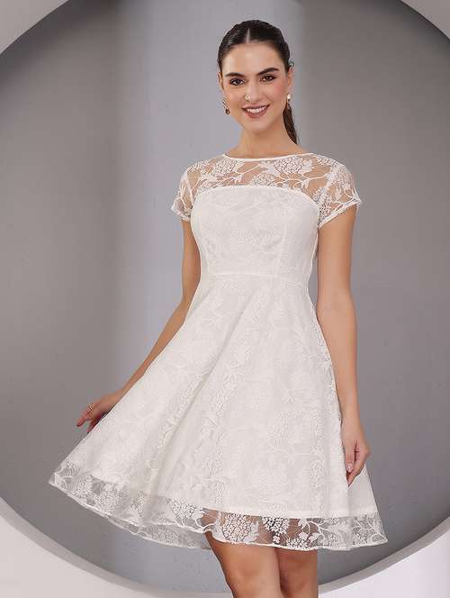 Buy white one piece dress in India @ Limeroad