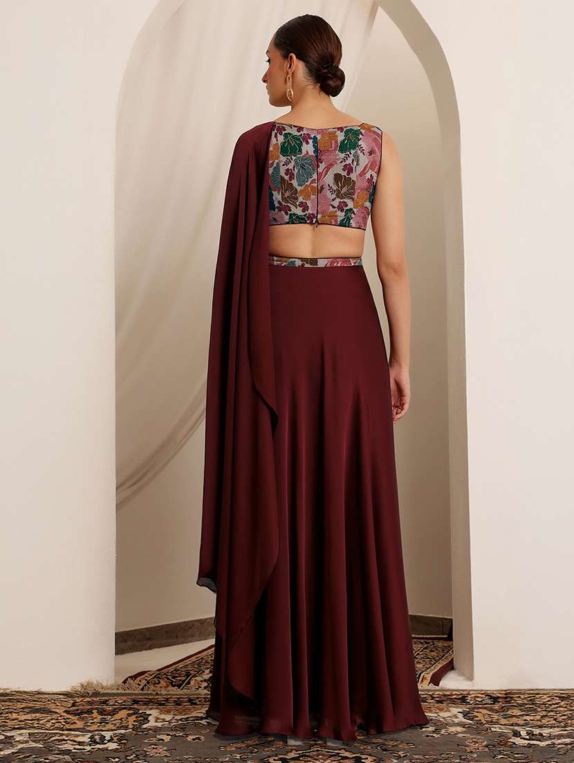 women printed sleeveless drape flared dress - 22403265 -  Standard Image - 4