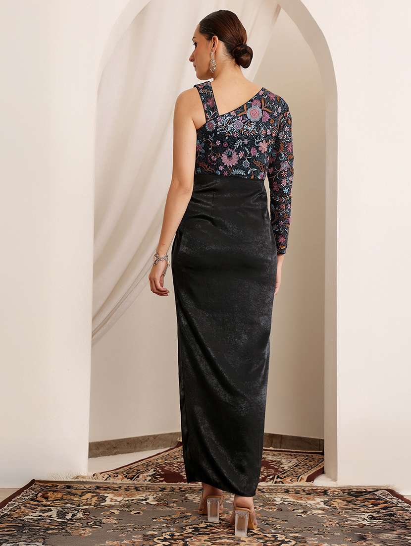 women self designed single shoulder sheath dress - 22403266 -  Standard Image - 4