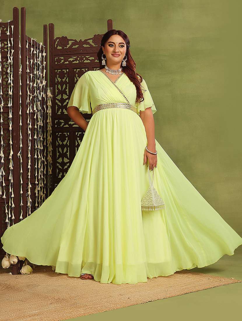 women solid flared sleeve fit & flare dress - 22403268 -  Standard Image - 4