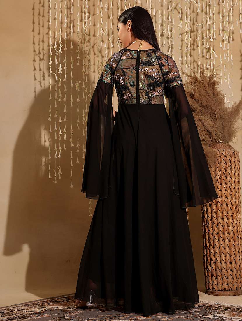 women embroidered long sleeve fit & flare dress - 22403278 -  Standard Image - 4