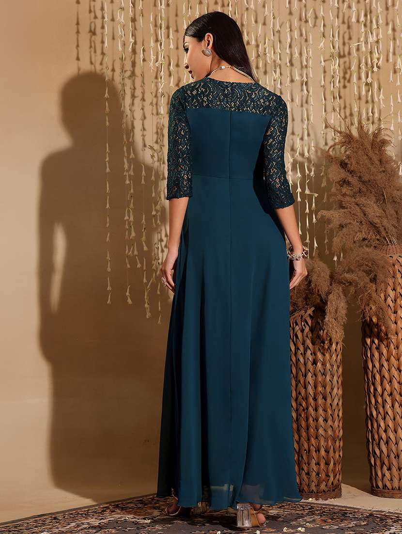 women sequined overlap neck flared dress - 22403287 -  Standard Image - 4