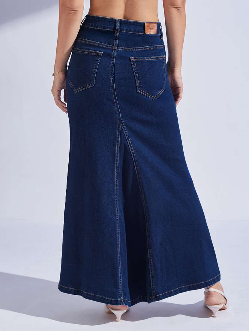 women solid high rise a-line skirt - 22403308 -  Standard Image - 4