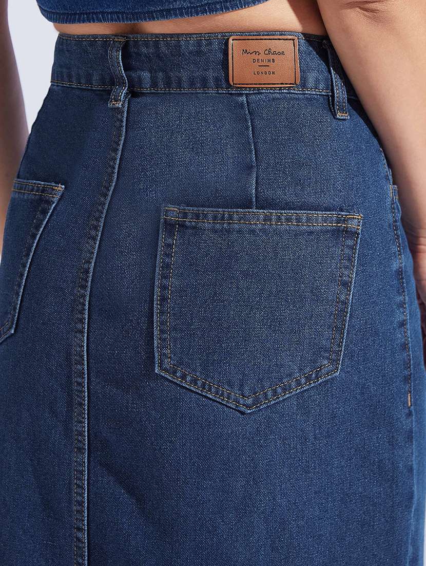 women solid high rise bodycon skirt - 22403309 -  Standard Image - 1