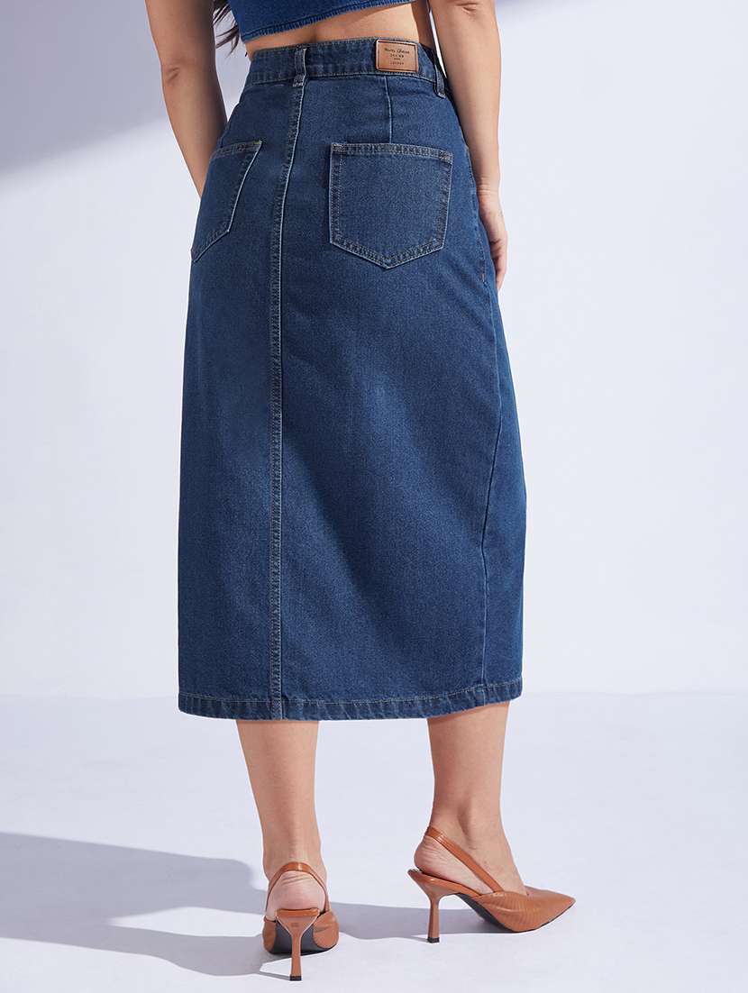 women solid high rise bodycon skirt - 22403309 -  Standard Image - 4