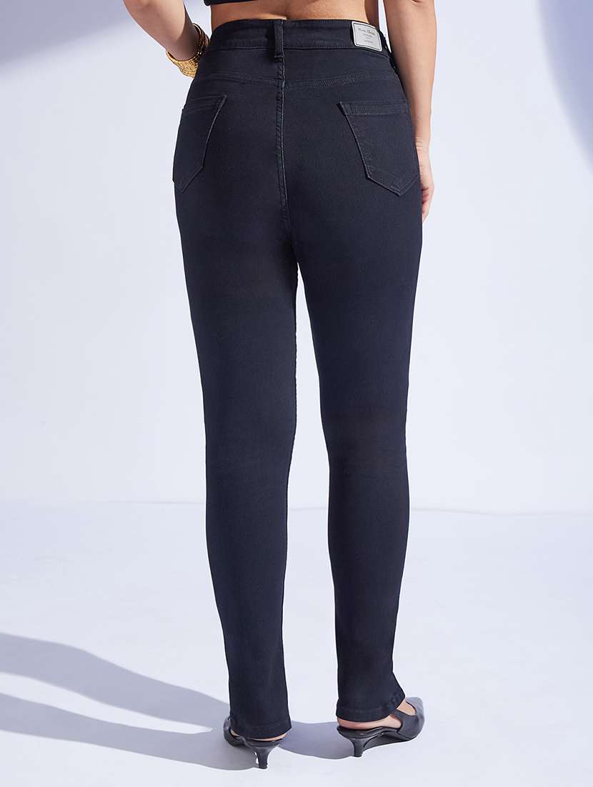 women solid high rise skinny jeans - 22403350 -  Standard Image - 4