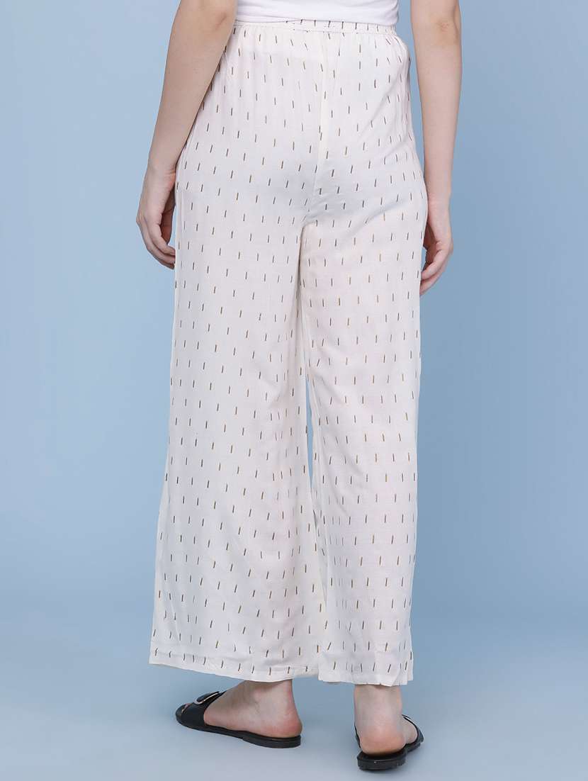 women printed mid rise flared palazzo - 22403441 -  Standard Image - 4