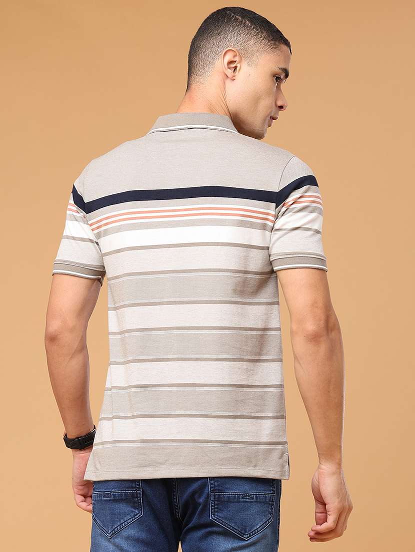 Men Striped Short Sleeve Regular Fit Polo T-shirt - 22403709 -  Standard Image - 4