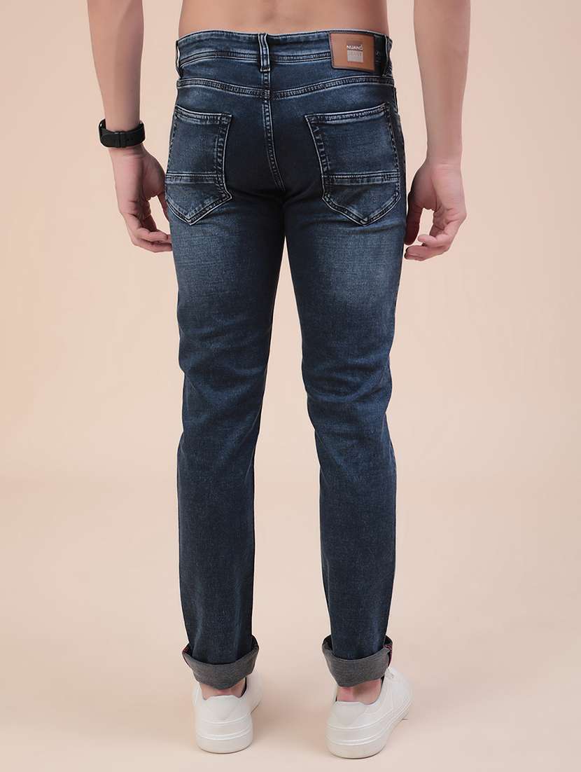 men washed mid rise slim fit jeans - 22403726 -  Standard Image - 4