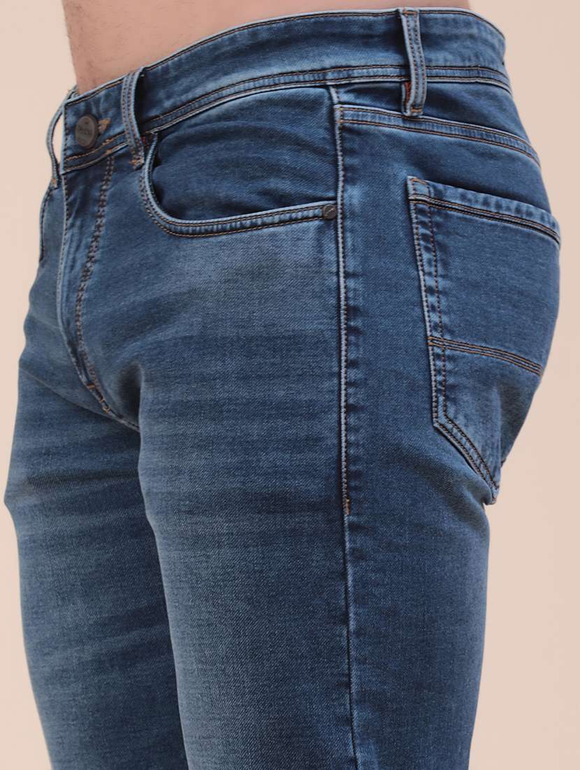 Men Washed Mid Rise Slim Fit Jeans - 22403730 -  Standard Image - 1