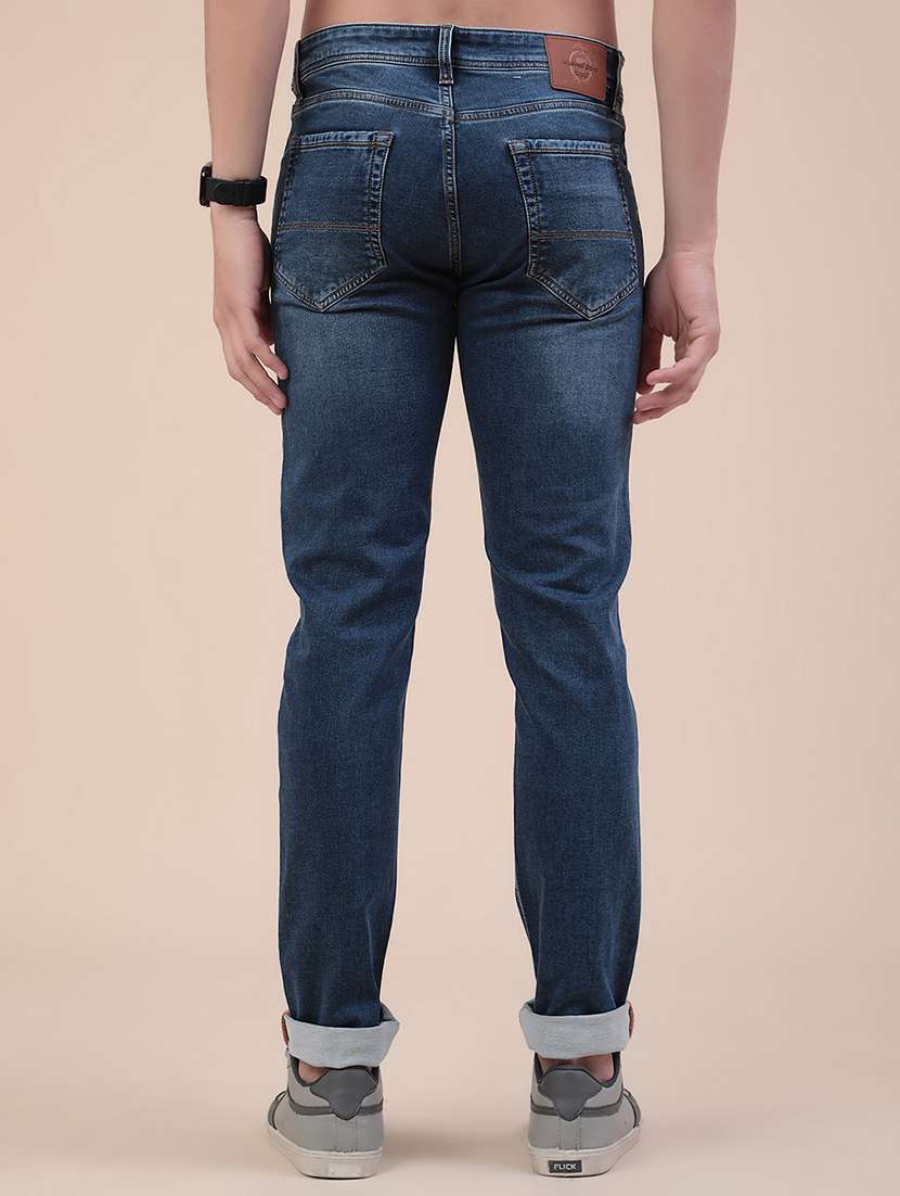 Men Washed Mid Rise Slim Fit Jeans - 22403730 -  Standard Image - 4