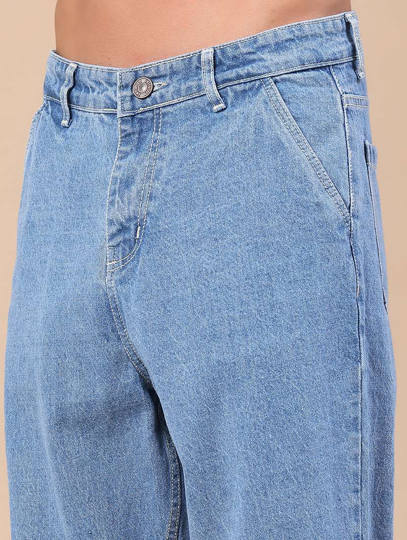 men solid mid rise baggy jeans - 22403732 -  Standard Image - 1