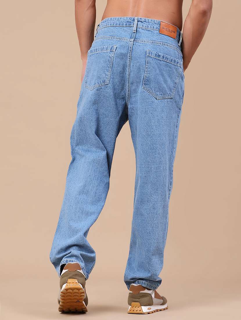 men solid mid rise baggy jeans - 22403732 -  Standard Image - 4