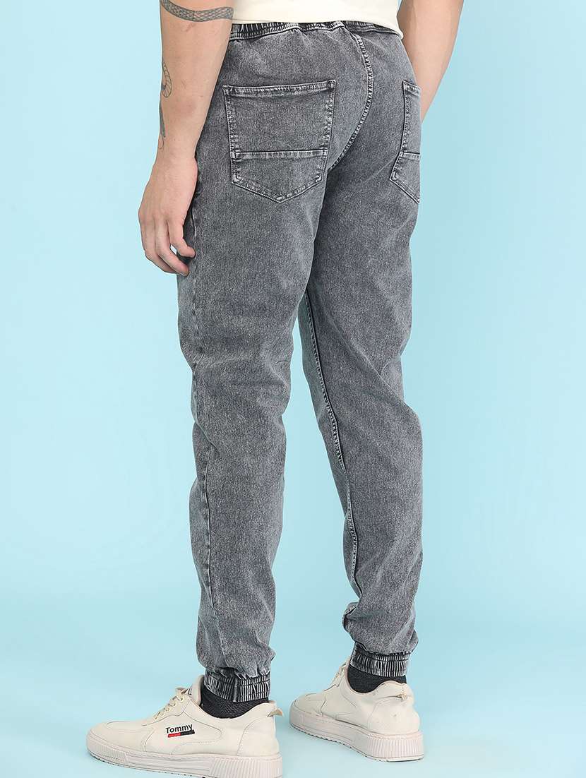 men washed mid rise regular fit jogger - 22403734 -  Standard Image - 4