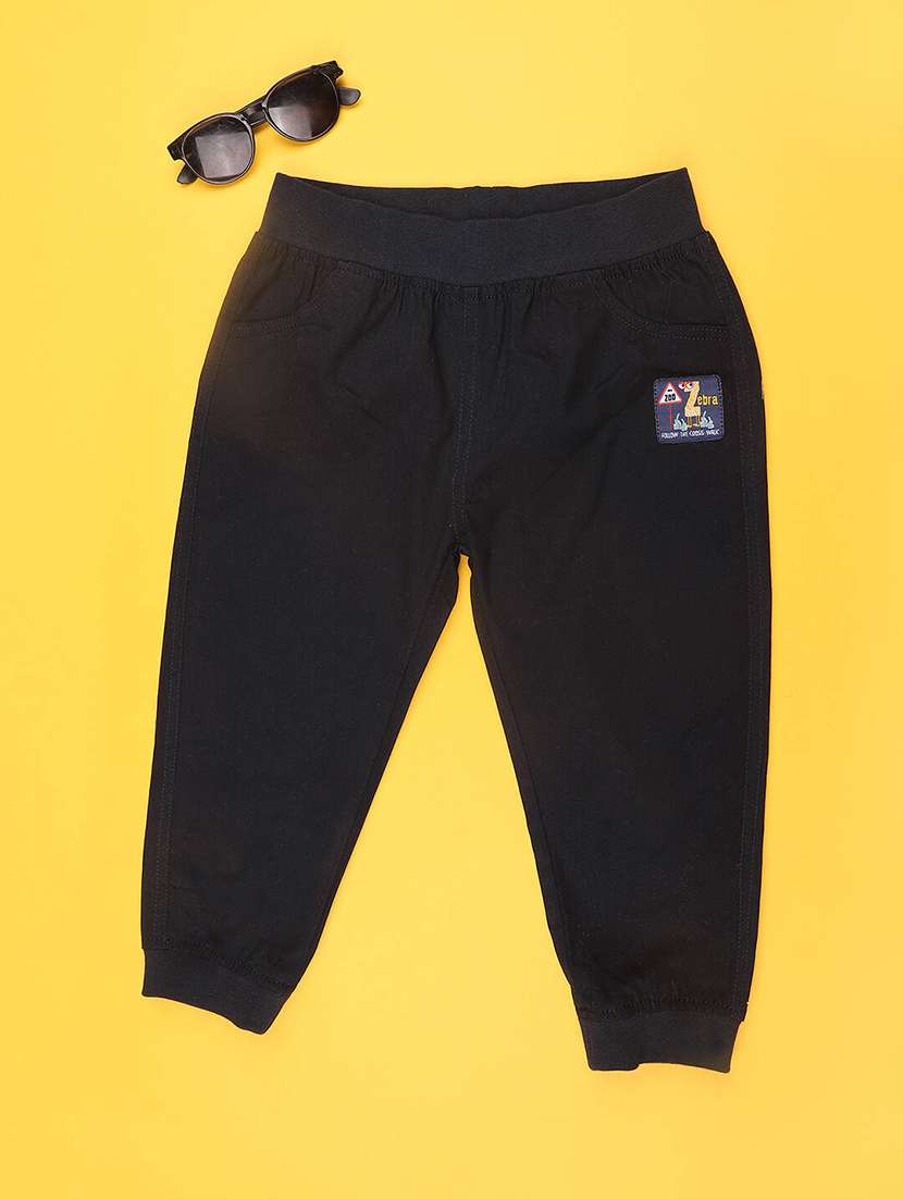 kids solid mid rise joggers - 22403785 -  Standard Image - 1