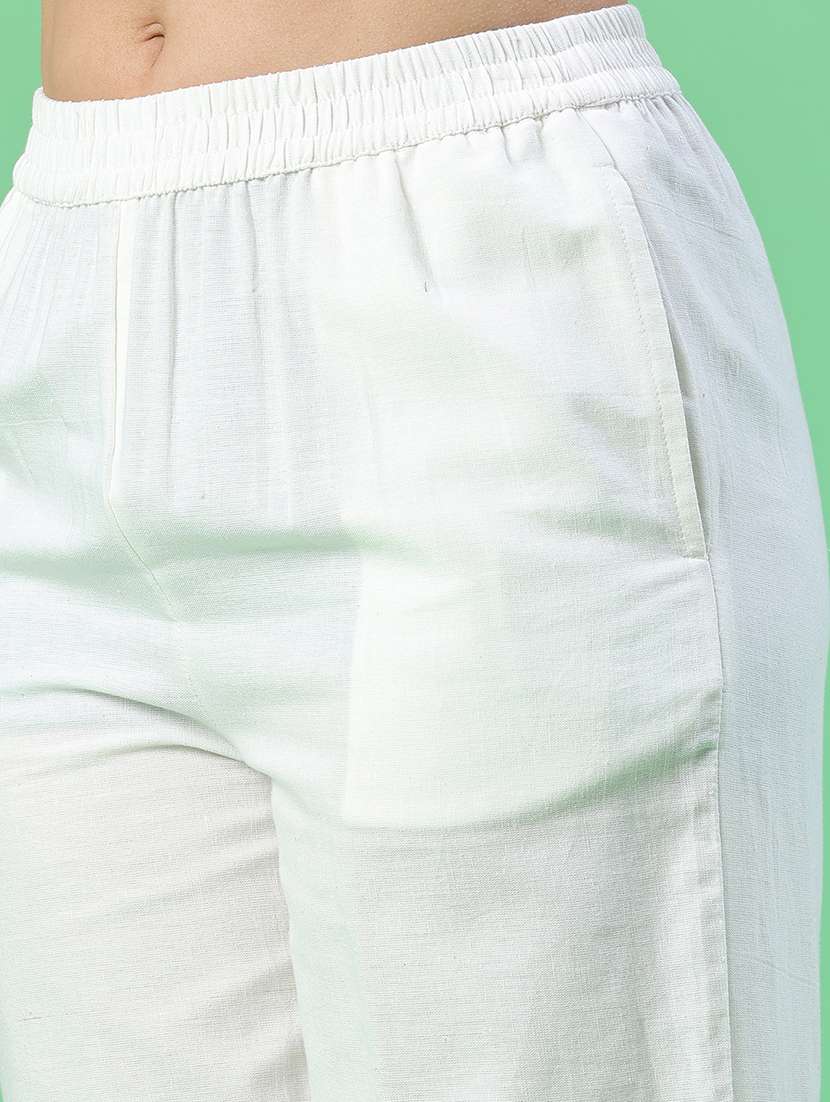 women printed mid rise straight fit trouser - 22403817 -  Standard Image - 1