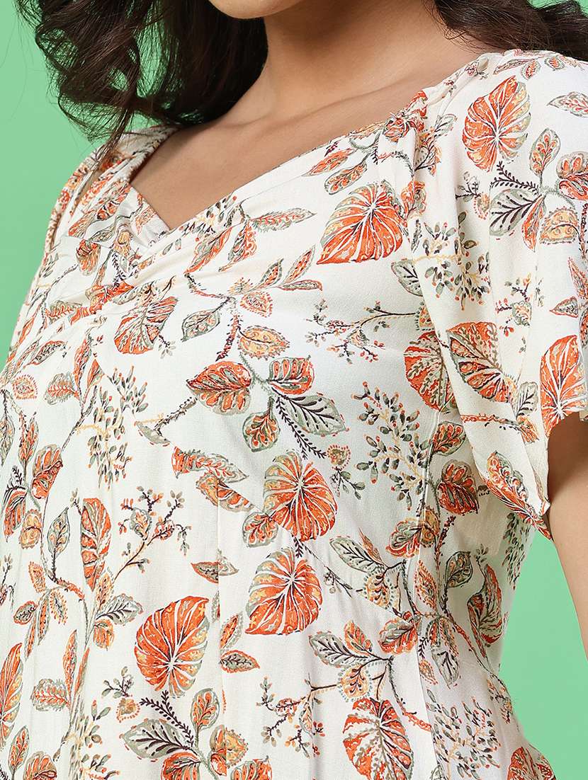 women printed short sleeves a-line dress - 22403835 -  Standard Image - 1