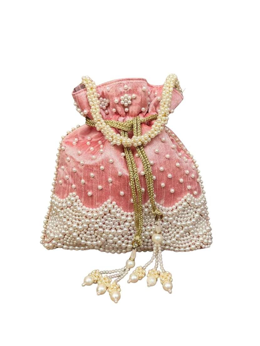 women solid with work embellished potli - 22403919 -  Standard Image - 1