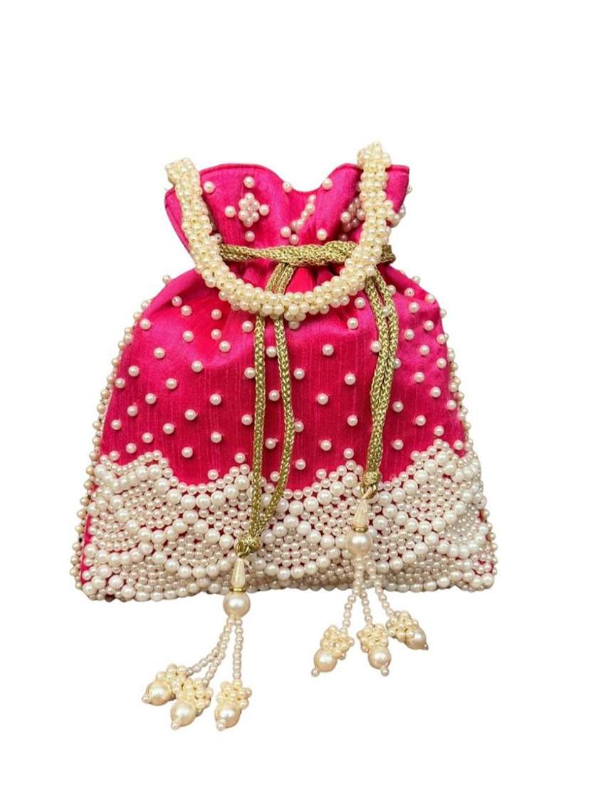 women solid with work embellished potli - 22403920 -  Standard Image - 1