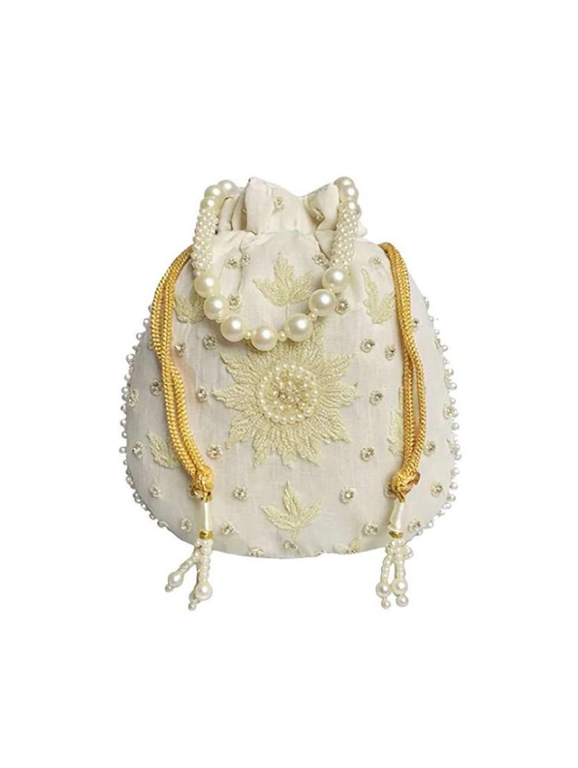 women solid with work embellished potli - 22403922 -  Standard Image - 4