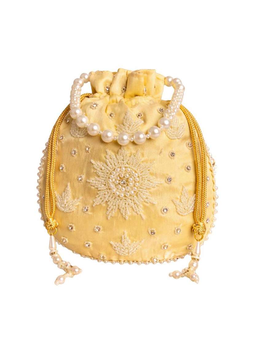 women solid with work embellished potli - 22403925 -  Standard Image - 1