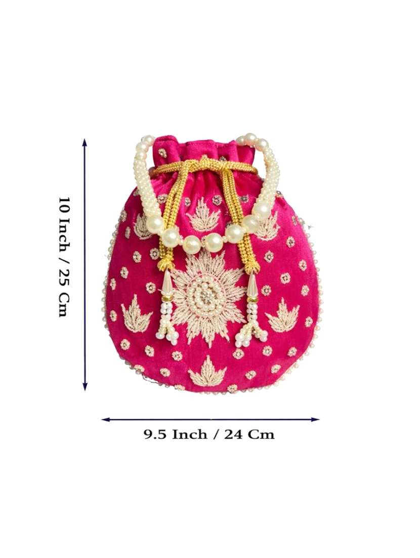 women solid with work embellished potli - 22403927 -  Standard Image - 4