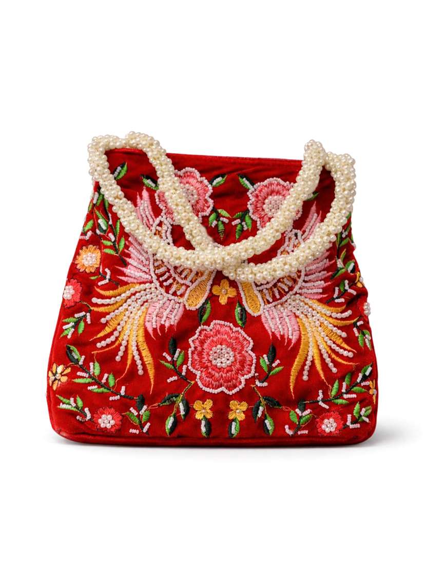 women solid with work embroidered potli - 22403929 -  Standard Image - 1