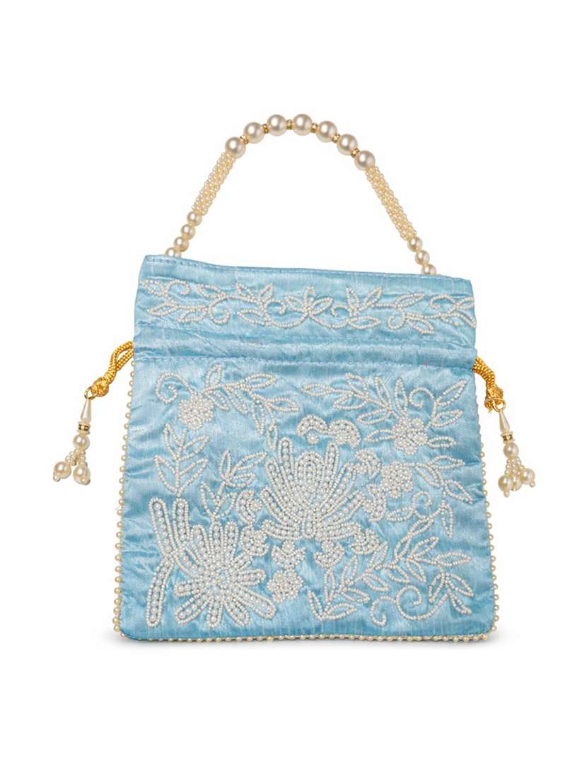 women solid with work embellished potli - 22403934 -  Standard Image - 4