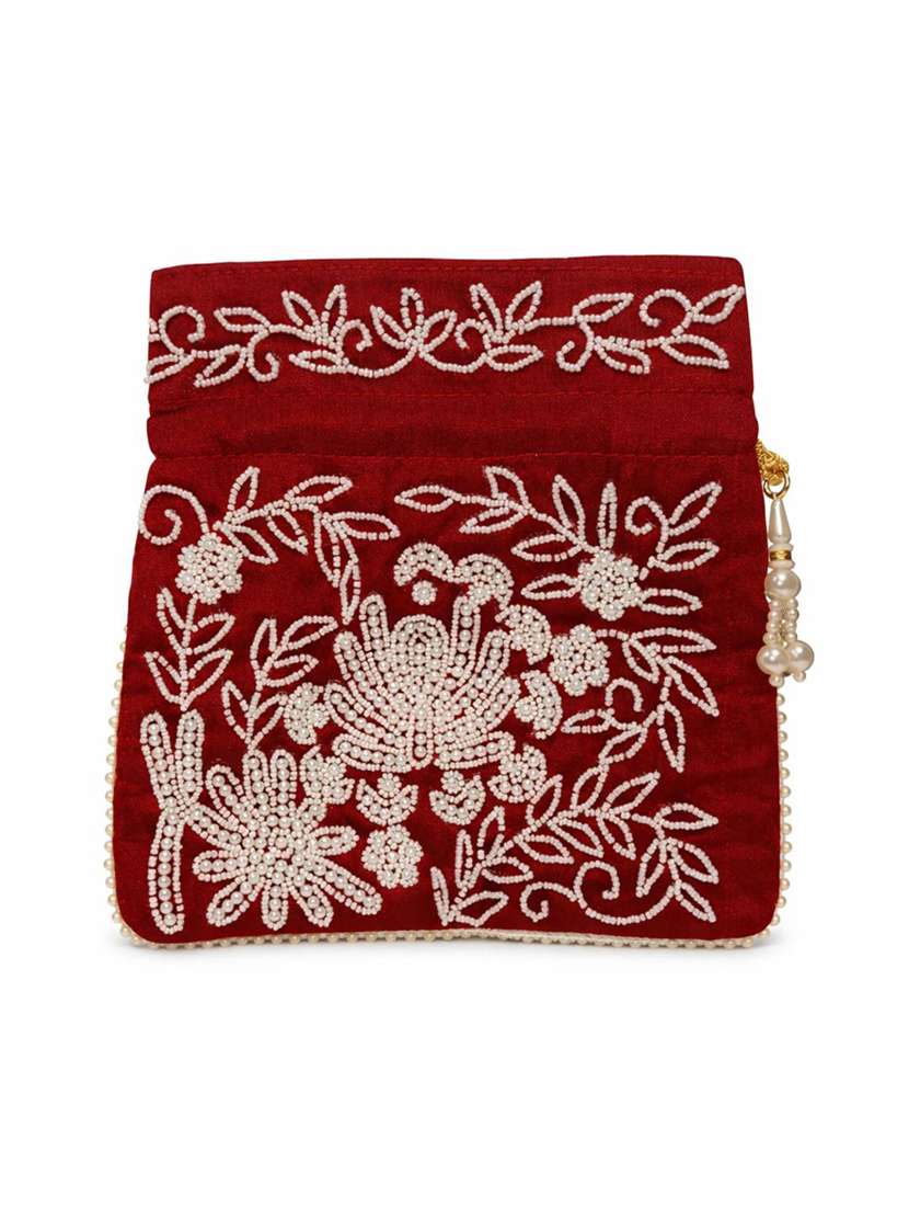 women solid with work embellished potli - 22403935 -  Standard Image - 4