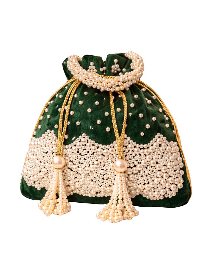 women solid with work embellished potli - 22403945 -  Standard Image - 1
