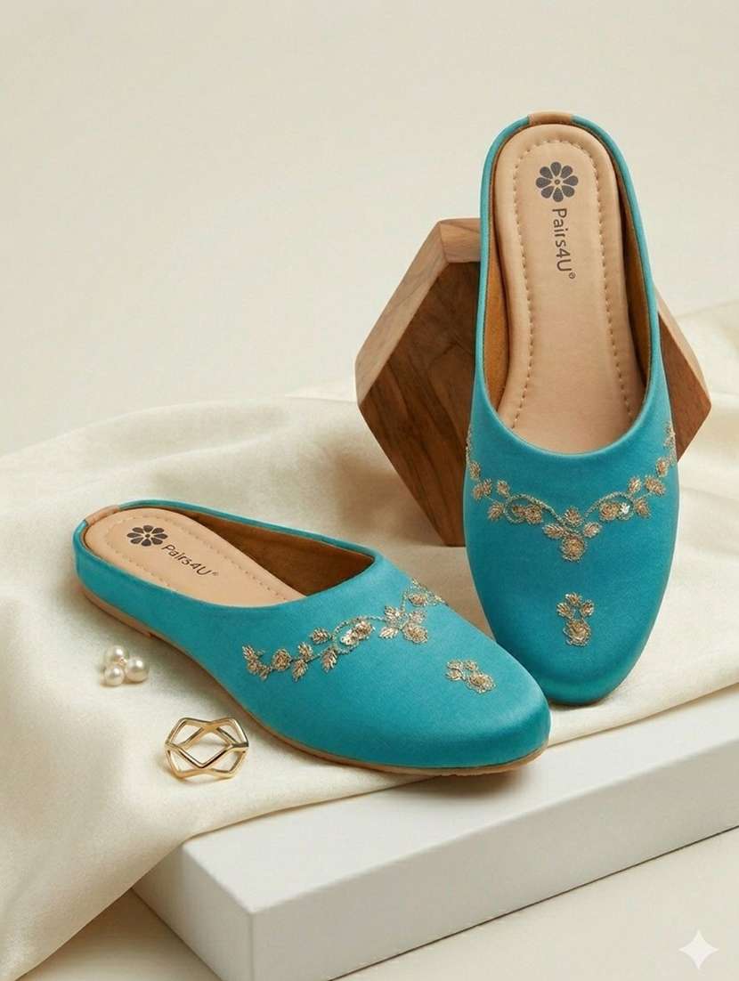 women embroidered slip on mule - 22403950 -  Standard Image - 1