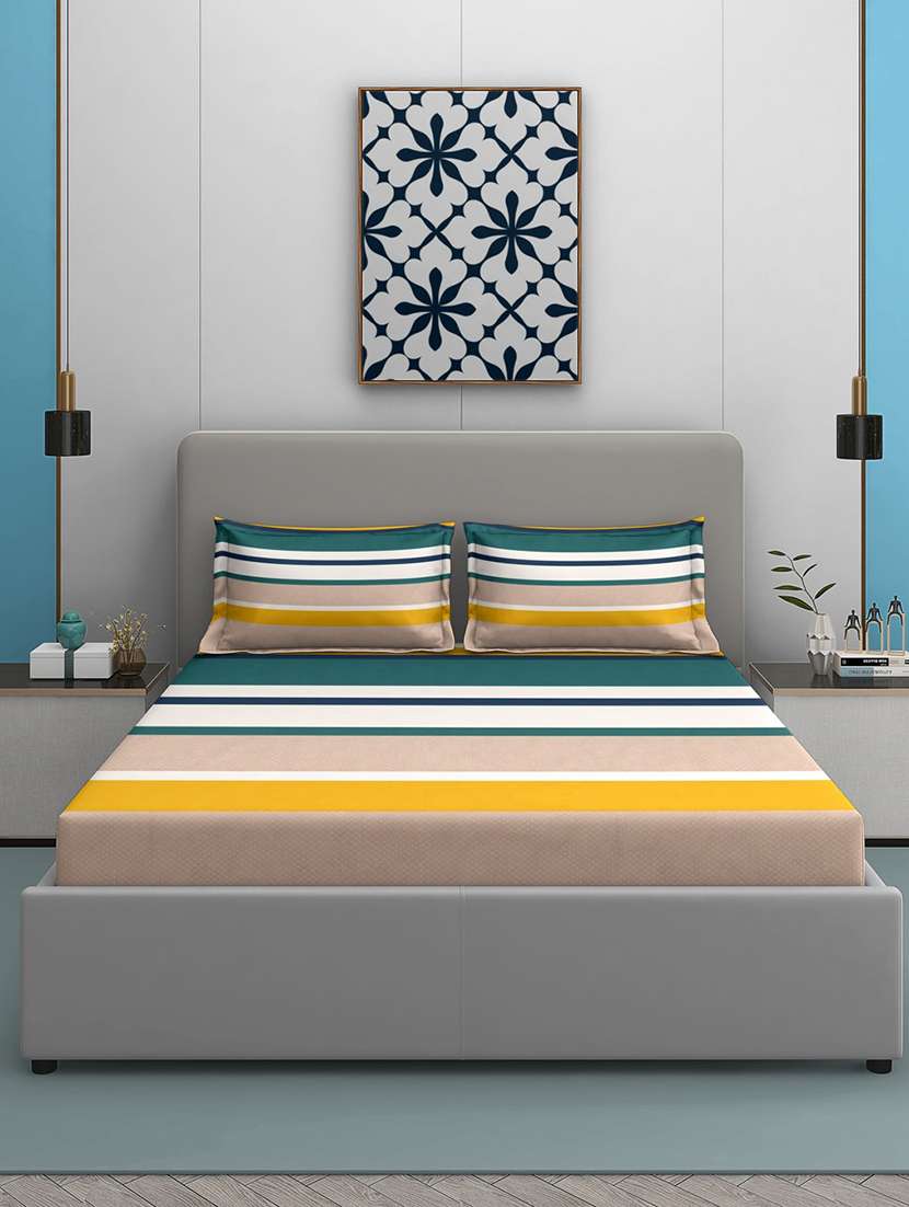 quirky home coral collection flat double bedsheet with 2 pillow cover - 22403958 -  Standard Image - 1