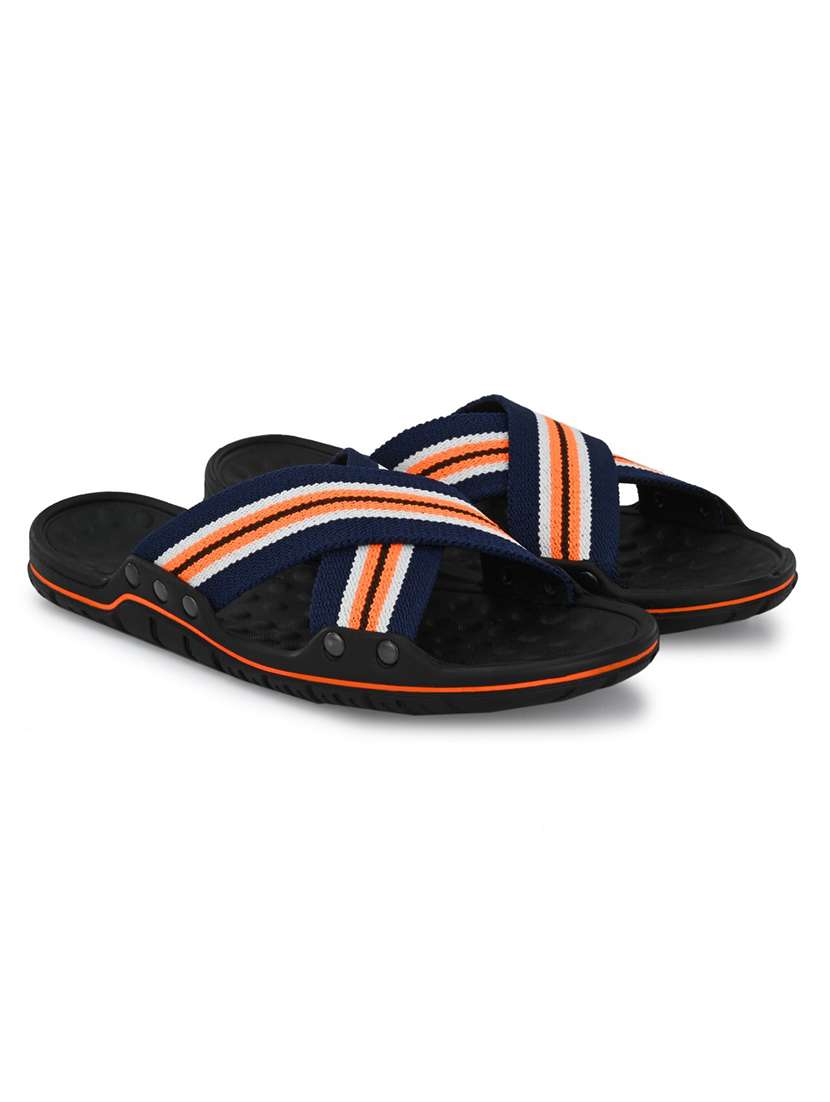 women orange slip on sandal