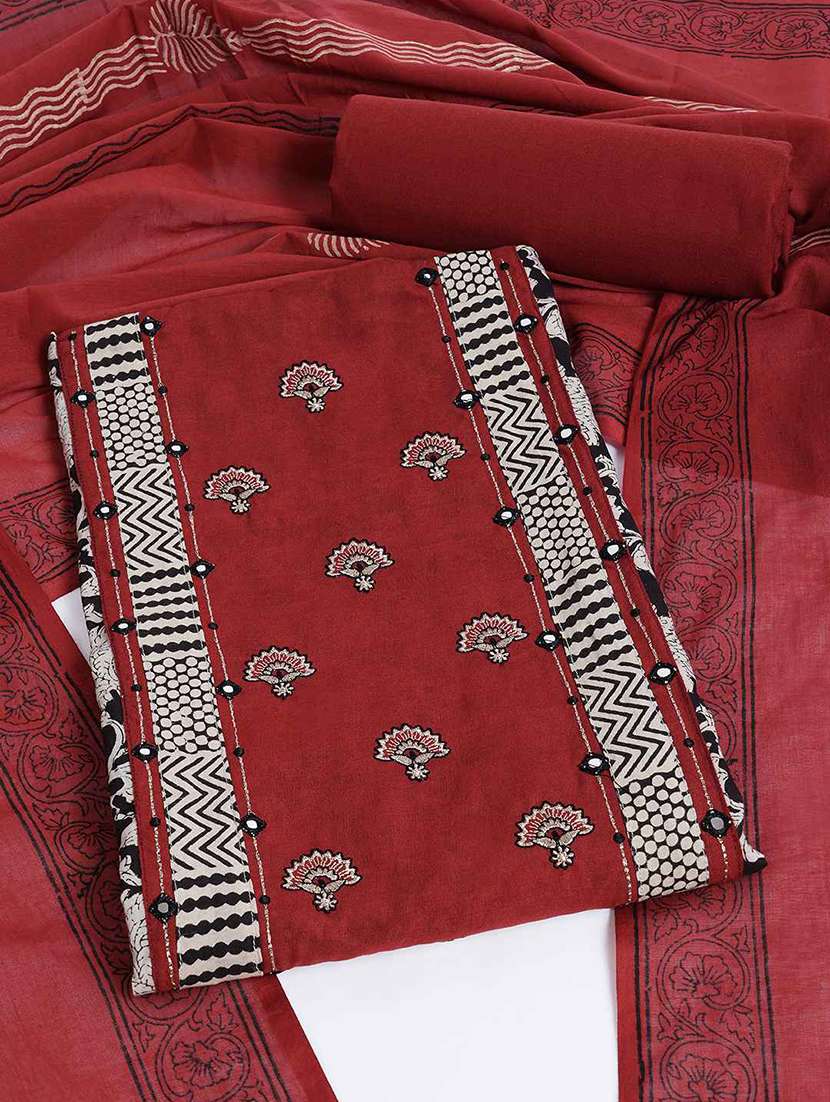 women printed unstitched suit set