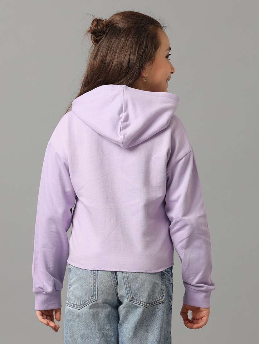 Girls Purple Fleece Front Print Sweatshirt - 22404236 -  Standard Image - 4