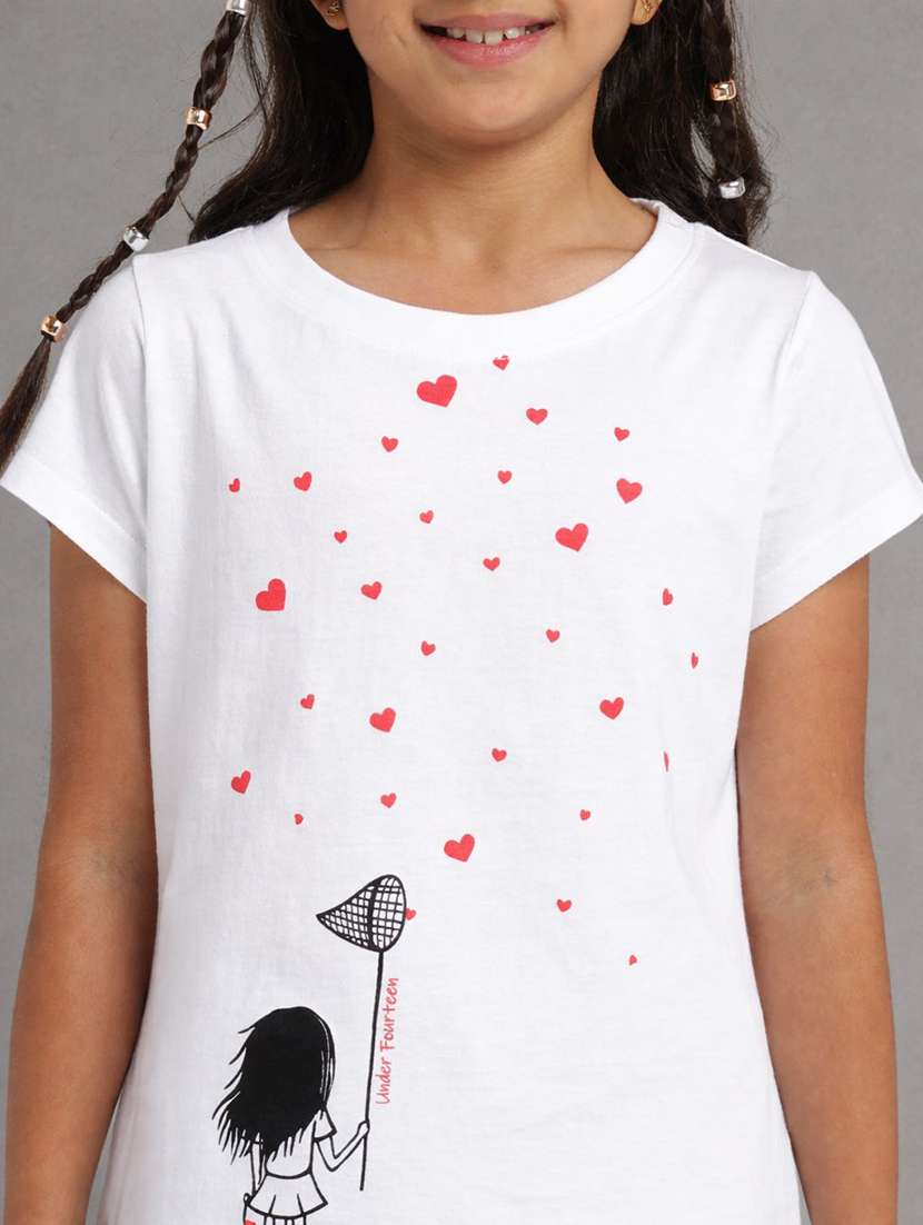 Girl White Cotton Jersey Tees Tee - 22404243 -  Standard Image - 1