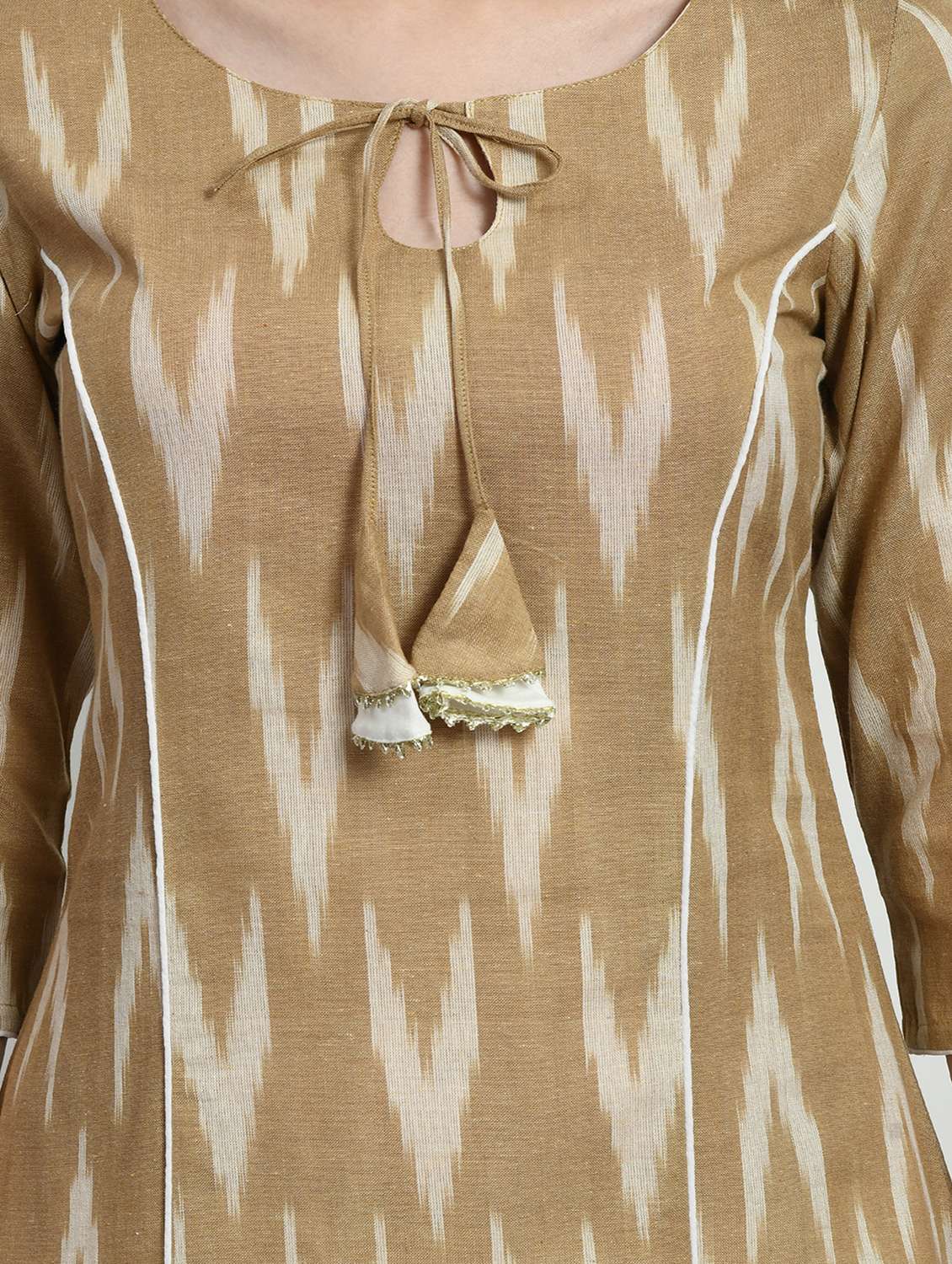 women printed three quarter sleeve kurta pant set - 22404311 -  Standard Image - 1