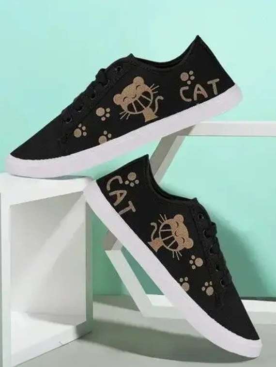 women printed lace-up casual shoe - 22404336 -  Standard Image - 1