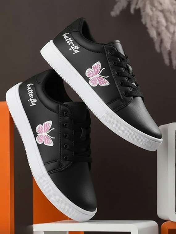 women black lace-up casual shoe