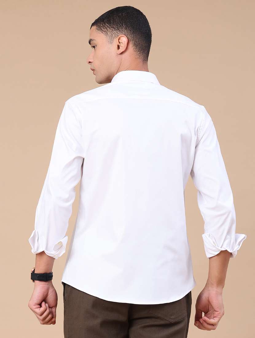 Men Solid Long Sleeve Slim Fit Casual Shirt - 22404569 -  Standard Image - 4