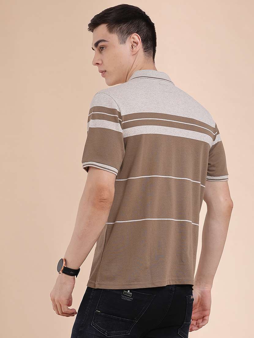 men striped short sleeve regular fit polo t-shirt - 22404850 -  Standard Image - 4