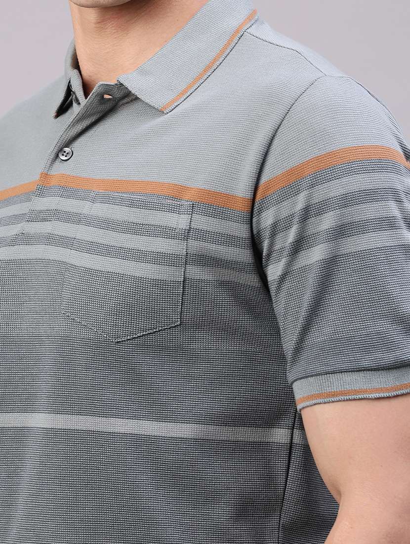 men striped short sleeve regular fit polo t-shirt - 22404854 -  Standard Image - 1