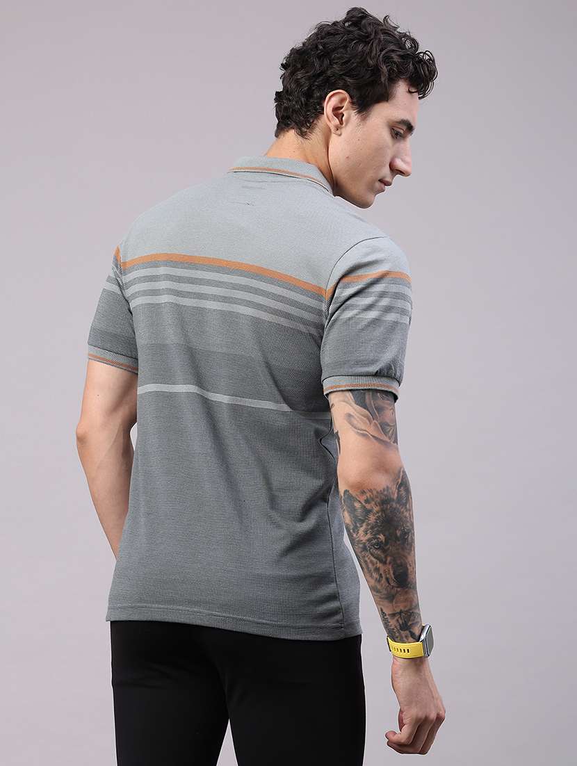 men striped short sleeve regular fit polo t-shirt - 22404854 -  Standard Image - 4