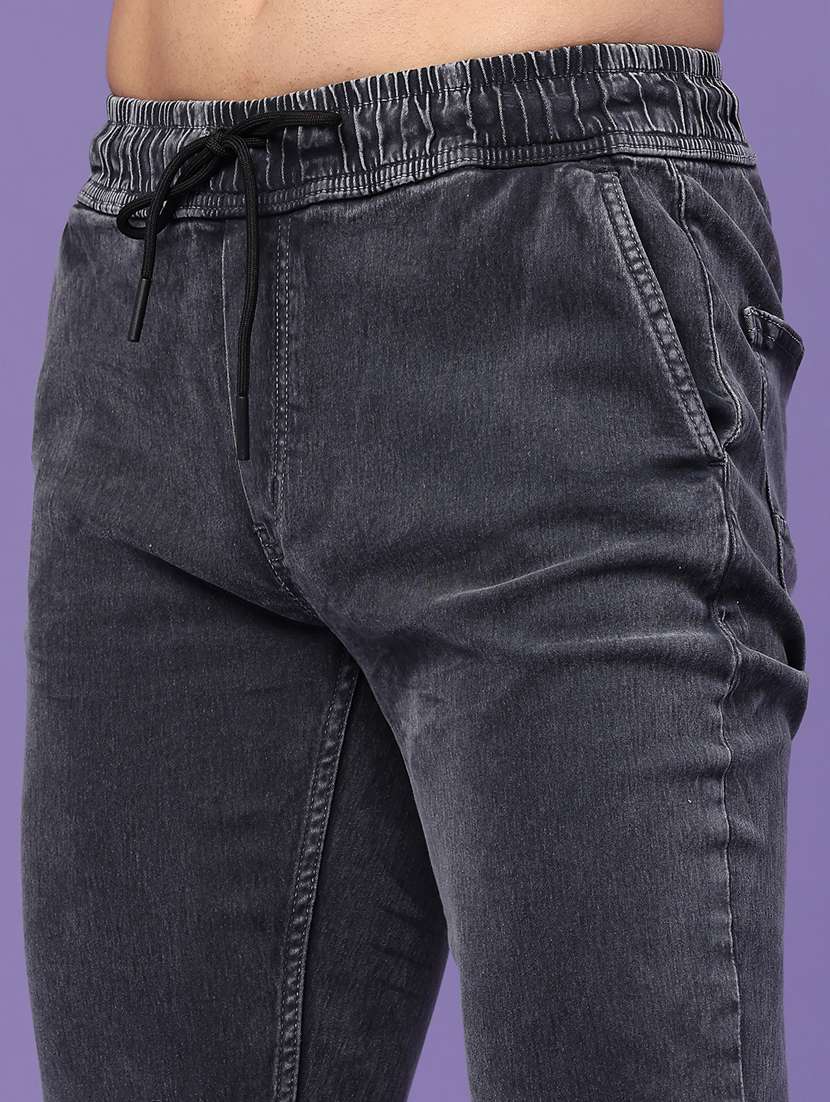 men washed mid rise slim fit jogger - 22404928 -  Standard Image - 1