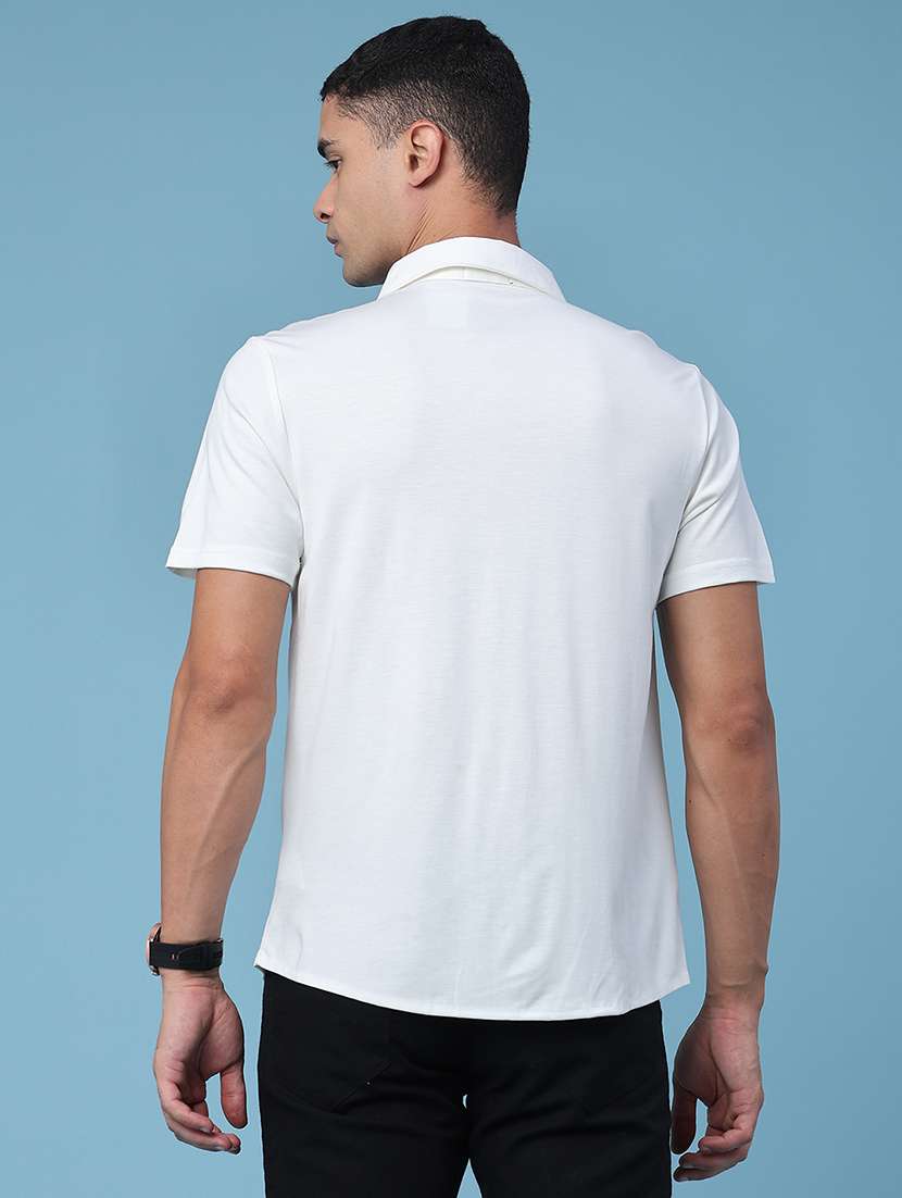 men solid short sleeve regular fit casual shirt - 22404932 -  Standard Image - 4