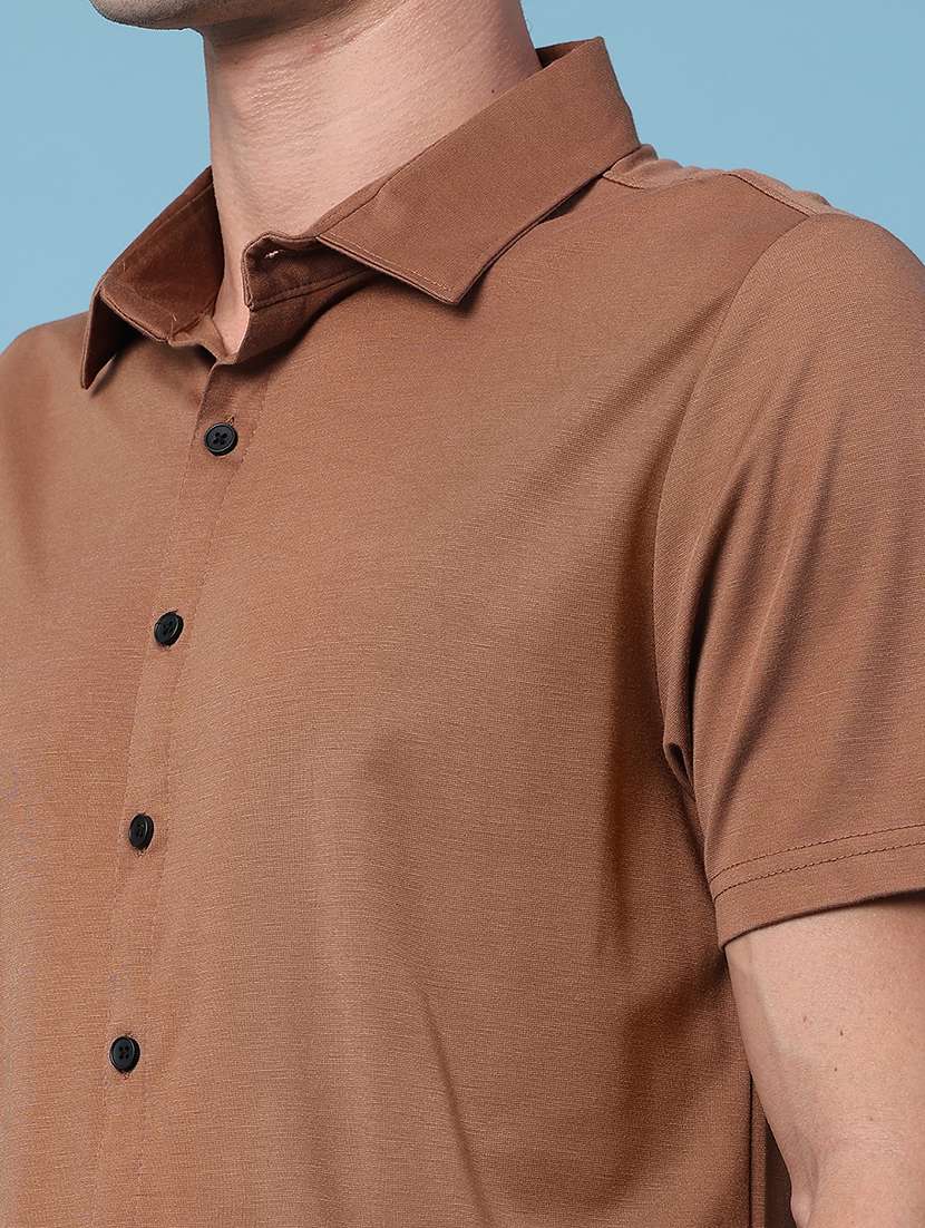 men solid short sleeve regular fit casual shirt - 22404937 -  Standard Image - 1