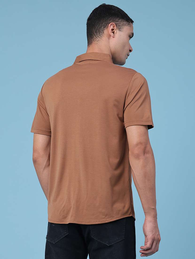 men solid short sleeve regular fit casual shirt - 22404937 -  Standard Image - 4