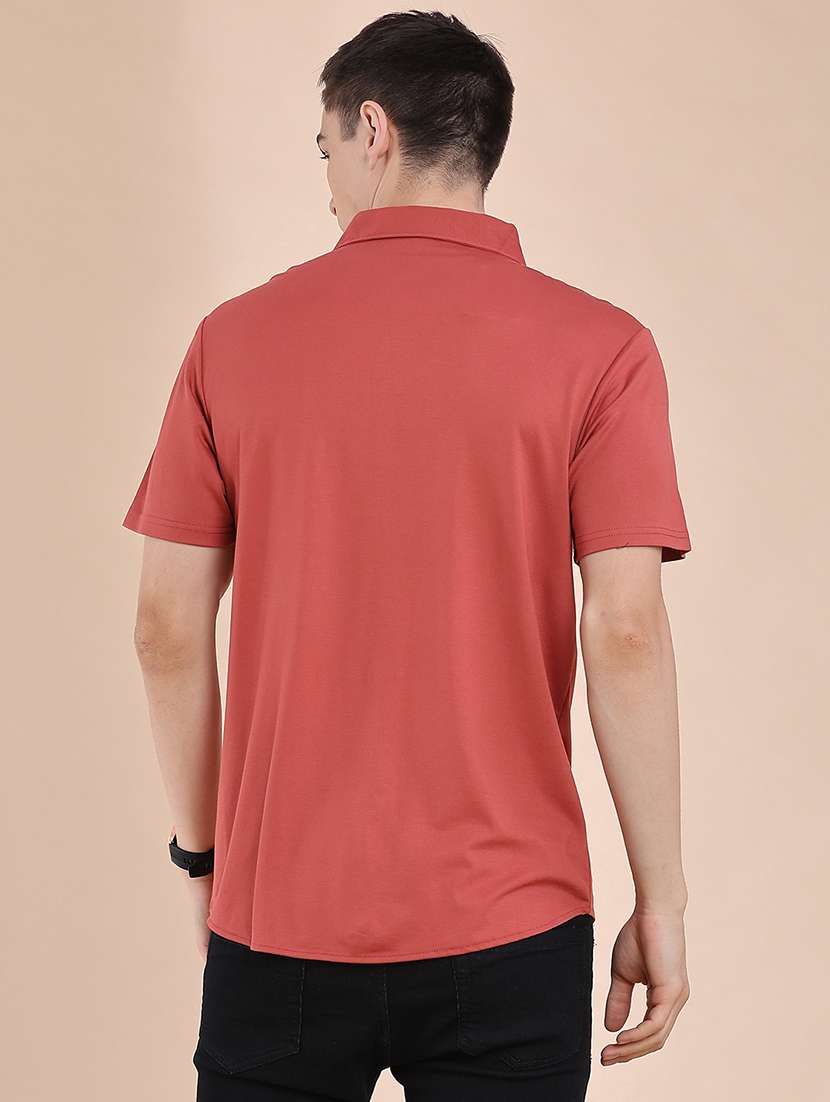 Men Solid Short Sleeve Regular Fit Casual Shirt - 22404941 -  Standard Image - 4